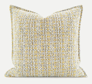 Contemporary Modern Sofa Pillows, Large Yellow Decorative Throw Pillows, Large Square Modern Throw Pillows for Couch, Simple Throw Pillow for Interior Design-Grace Painting Crafts