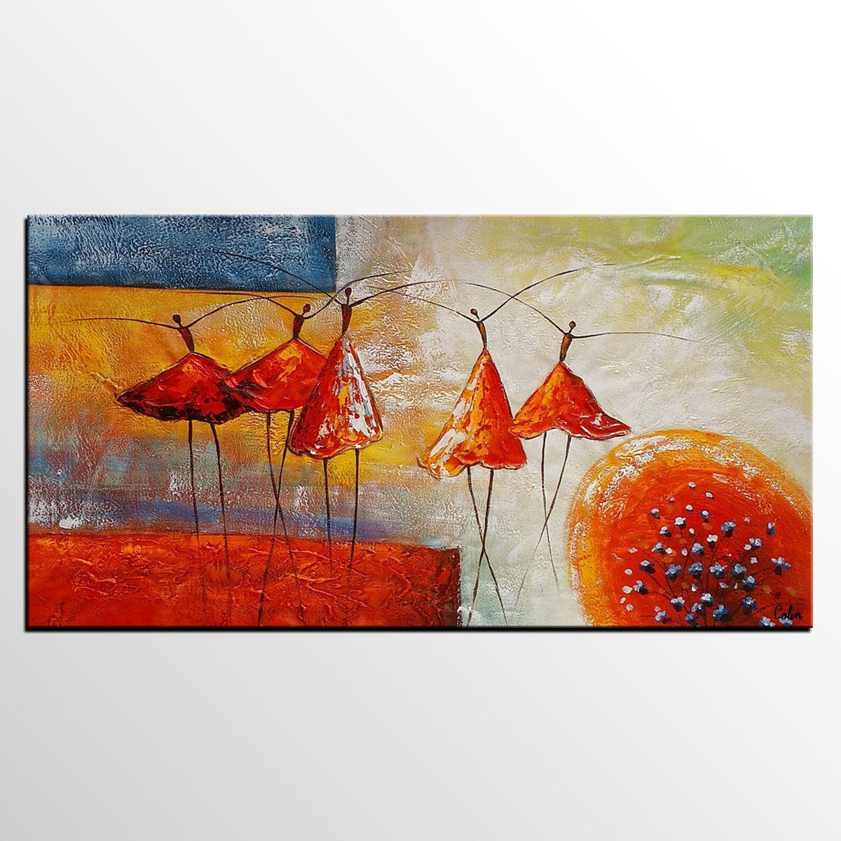 Simple Wall Art Ideas, Ballet Dancer Painting, Canvas Painting for Sale, Buy Abstract Painting Online, Acrylic Painting for Bedroom-Grace Painting Crafts