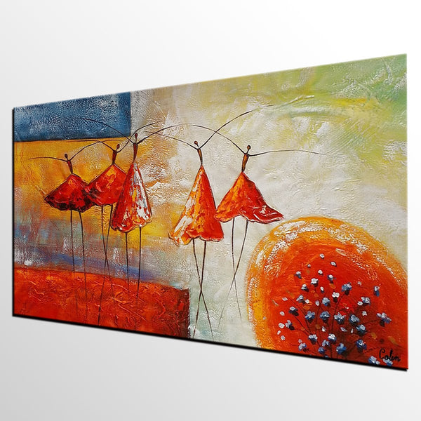Simple Wall Art Ideas, Ballet Dancer Painting, Canvas Painting for Sale, Buy Abstract Painting Online, Acrylic Painting for Bedroom-Grace Painting Crafts