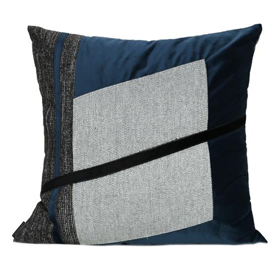 Modern Sofa Pillow, Modern Throw Pillows, Blue Decorative Pillow, Square Pillow, Throw Pillow for Living Room-Grace Painting Crafts