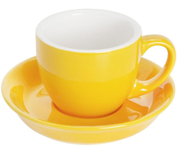 Cappuccino Coffee Mug, Yellow Coffee Cup, Yellow Tea Cup, Ceramic Coffee Cup, Coffee Cup and Saucer Set-Grace Painting Crafts