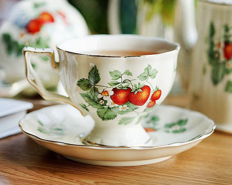 Beautiful British Tea Cups, Bone China Porcelain Tea Cup Set, Traditional English Tea Cups and Saucers, Unique Ceramic Coffee Cups-Grace Painting Crafts