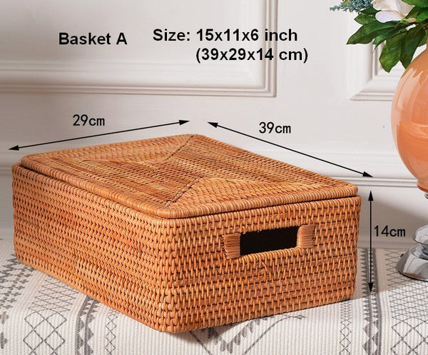 Storage Baskets for Toys, Rectangular Storage Basket for Shelves, Storage Basket with Lid, Storage Baskets for Bathroom, Storage Baskets for Clothes-Grace Painting Crafts