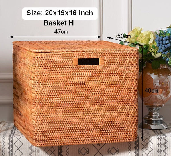 Storage Basket for Shelves, Large Rectangular Storage Basket, Storage Baskets for Kitchen, Woven Storage Basket for Living Room-Grace Painting Crafts