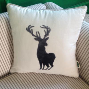 Embroider Elk Cotton Pillow Cover, Decorative Throw Pillow, Sofa Pillows, Home Decor-Grace Painting Crafts