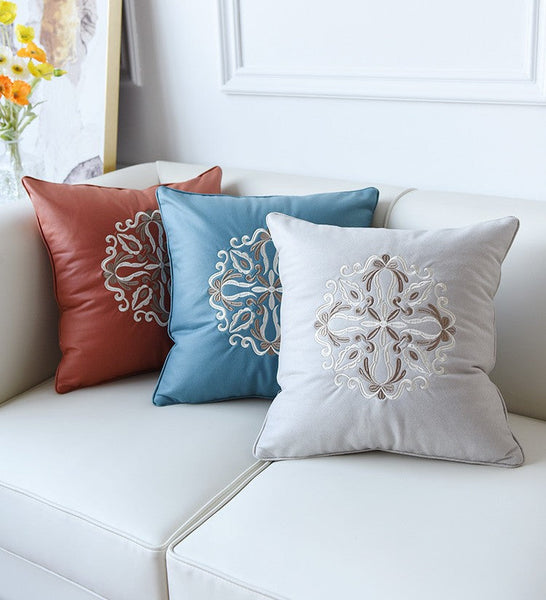 Modern Sofa Pillows, Flower Pattern Decorative Throw Pillows, Contemporary Throw Pillows, Large Decorative Pillows for Living Room-Grace Painting Crafts
