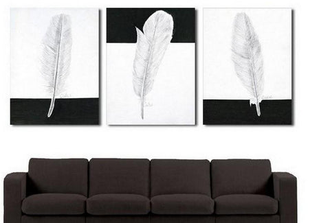 Canvas Painting, Abstract Painting, Living Room Wall Art, Modern Art, 3 Piece Wall Art, Abstract Painting, Black and White Art-Grace Painting Crafts