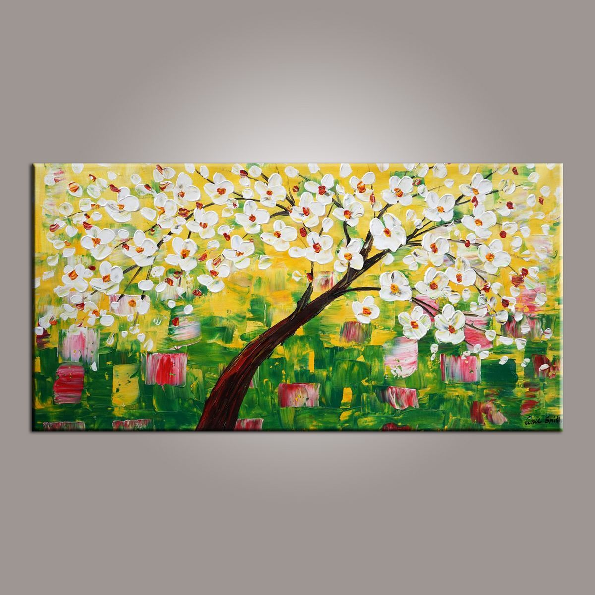 Canvas Wall Art, Flower Tree Painting, Abstract Art Painting, Painting on Sale, Dining Room Wall Art, Canvas Art, Modern Art, Contemporary Art-Grace Painting Crafts