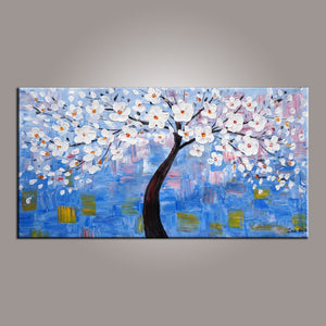 Abstract Canvas Art, Flower Tree Painting, Tree of Life Painting, Painting on Sale, Contemporary Art-Grace Painting Crafts