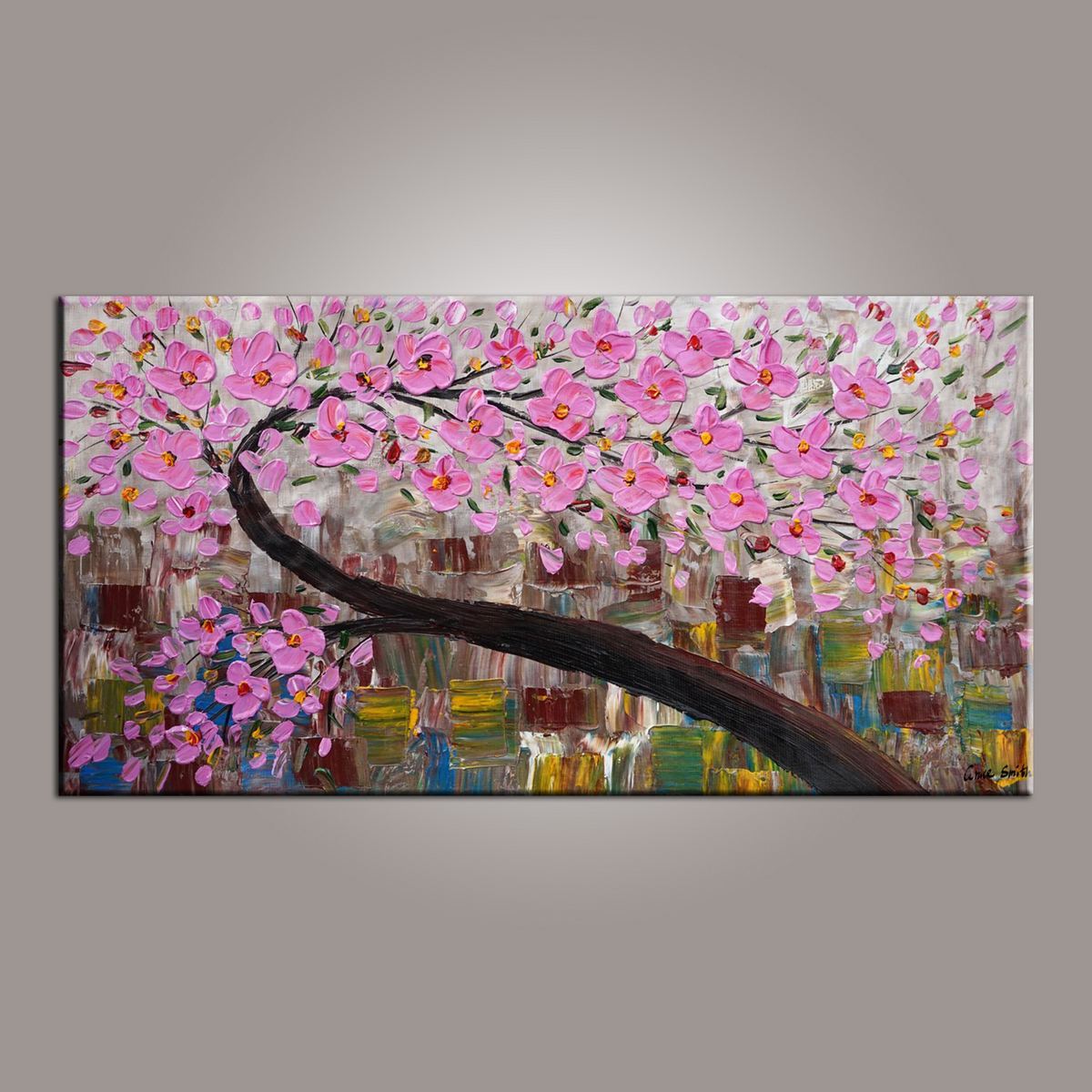 Canvas Art, Flower Tree Painting, Abstract Art Painting, Painting on Sale, Dining Room Wall Art, Art on Canvas, Modern Art, Contemporary Art-Grace Painting Crafts
