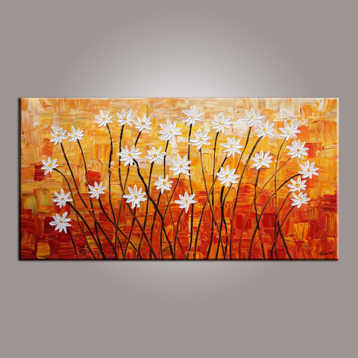 Spring Flower Painting, Painting for Sale, Flower Art, Abstract Art Painting, Canvas Wall Art, Bedroom Wall Art, Canvas Art, Modern Art, Contemporary Art-Grace Painting Crafts