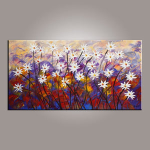 Painting for Sale, Flower Art, Abstract Art Painting, Spring Flower Painting, Canvas Wall Art, Bedroom Wall Art, Canvas Art, Modern Art, Contemporary Art-Grace Painting Crafts