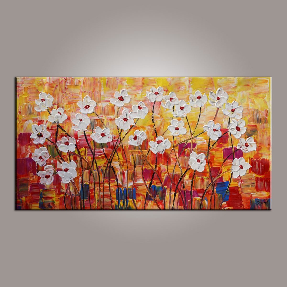 Canvas Wall Art, Painting for Sale, Flower Art, Spring Flower Painting, Abstract Art Painting, Bedroom Wall Art, Canvas Art, Modern Art, Contemporary Art-Grace Painting Crafts