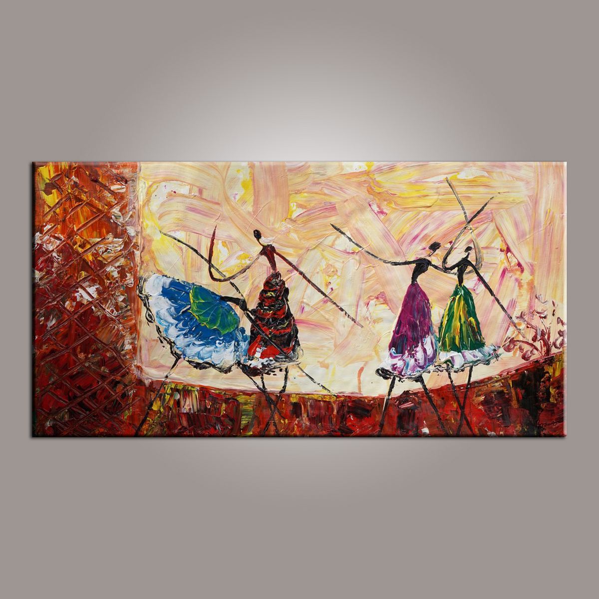 Abstract Painting, Ballet Dancer Art, Canvas Painting, Abstract Art, Hand Painted Art, Bedroom Wall Art-Grace Painting Crafts