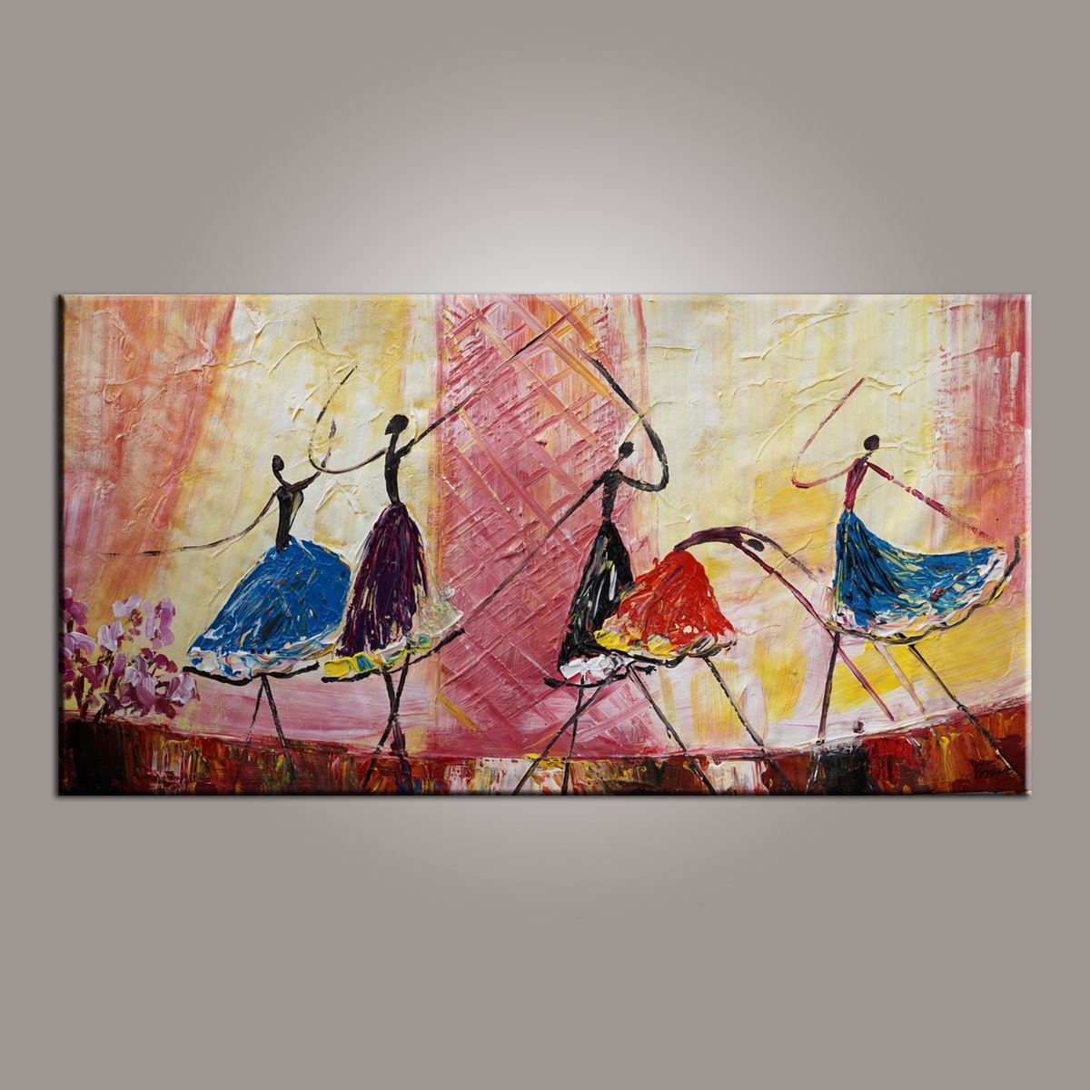 Ballet Dancer Art, Canvas Painting, Abstract Painting, Large Art, Abstract Art, Hand Painted Art, Bedroom Wall Art-Grace Painting Crafts