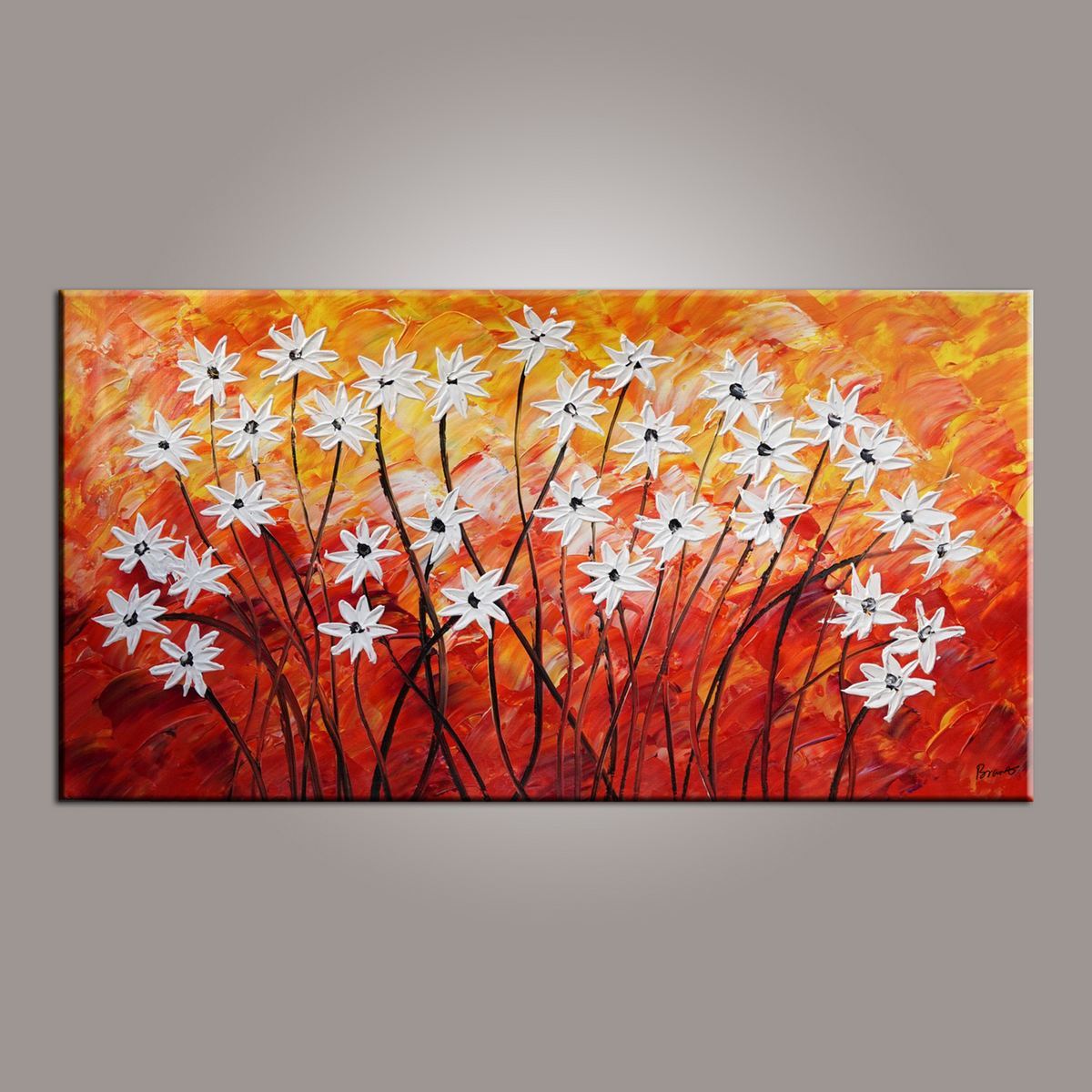 Canvas Wall Art, Flower Art, Abstract Art Painting, Acrylic Painting, Bedroom Wall Art, Canvas Art, Modern Art, Contemporary Art-Grace Painting Crafts