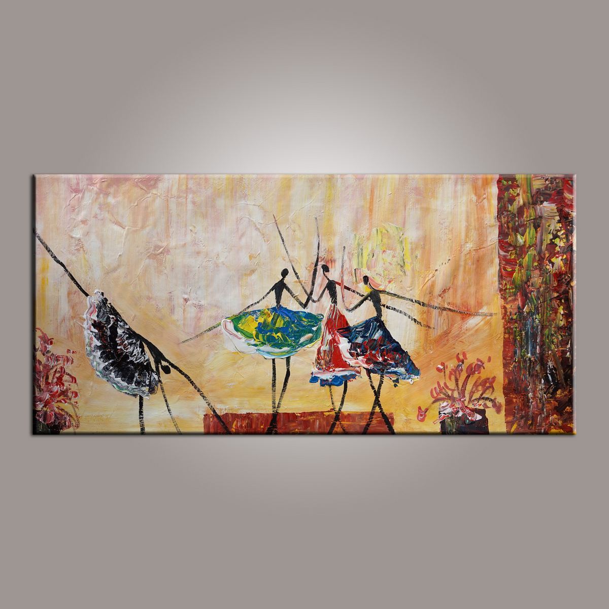 Canvas Painting, Large Art, Ballet Dancer Art, Abstract Painting, Abstract Art, Wall Art, Wall Hanging, Bedroom Wall Art, Modern Art, Painting for Sale-Grace Painting Crafts