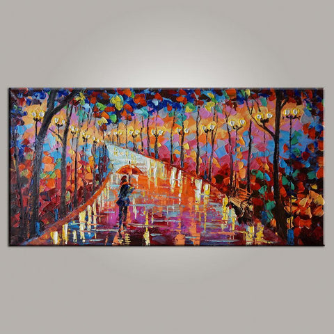 Living Room Wall Art, Canvas Art, Forest Park Painting, Modern Art, Painting for Sale, Contemporary Art, Abstract Art-Grace Painting Crafts
