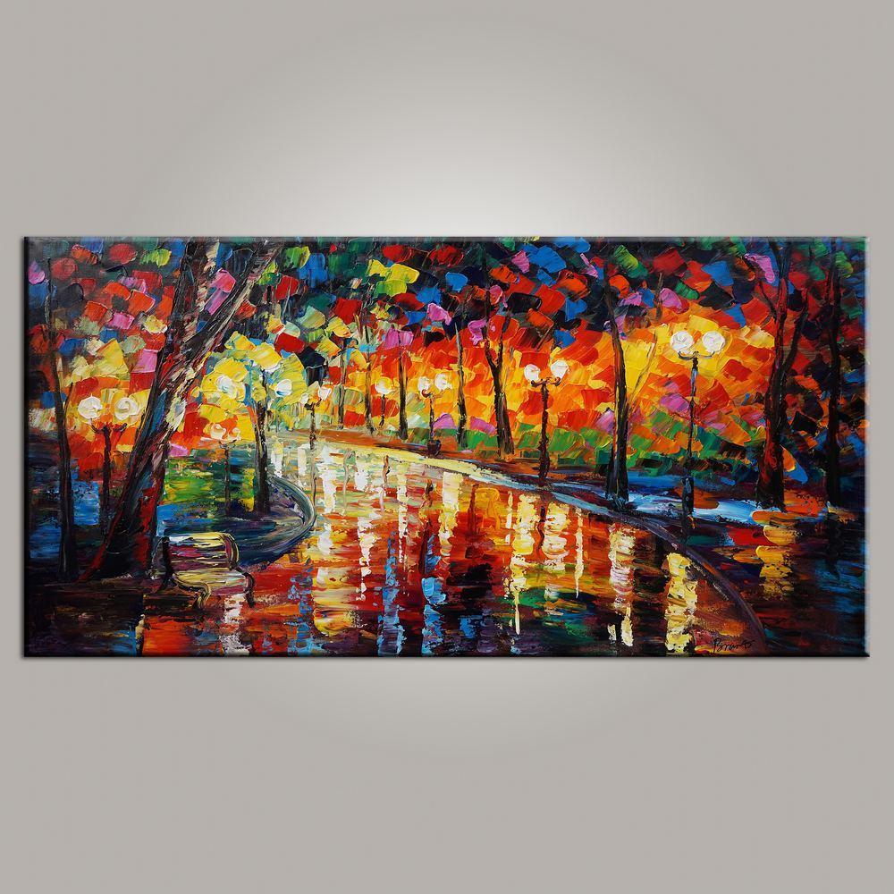 Painting for Sale, Contemporary Art, Abstract Art, Forest Park Painting, Canvas Art, Living Room Wall Art, Modern Art-Grace Painting Crafts