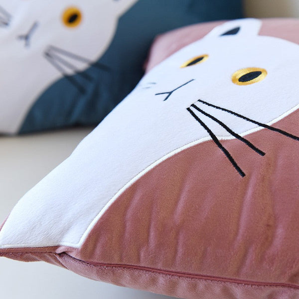 Lovely Cat Pillow Covers for Kid's Room, Modern Sofa Decorative Pillows, Cat Decorative Throw Pillows for Couch, Modern Decorative Throw Pillows-Grace Painting Crafts