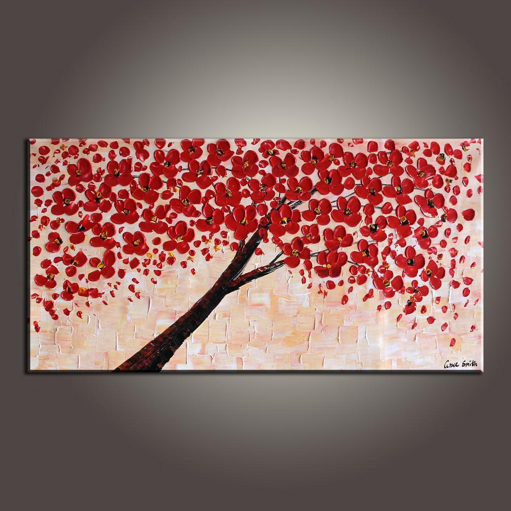 Art Painting, Contemporary Art, Flower Art, Modern Art, Abstract Art Painting, Canvas Wall Art, Living Room Wall Art, Canvas Art-Grace Painting Crafts