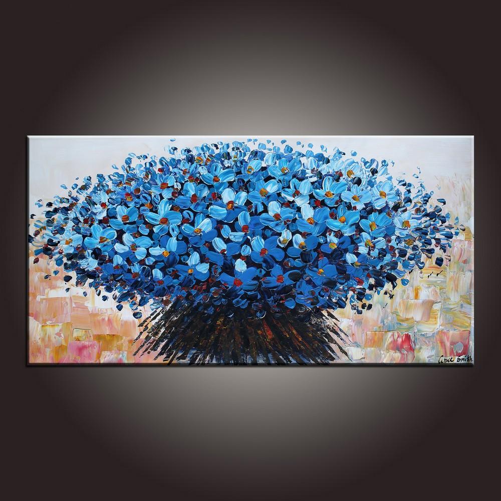 Modern Art, Flower Painting, Art on Canvas, Contemporary Art, Abstract Art Painting, Canvas Wall Art, Dining Room Wall Art, Canvas Art-Grace Painting Crafts