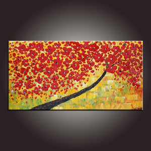 Modern Art, Contemporary Art, Flower Painting, Art on Canvas, Abstract Art Painting, Canvas Wall Art, Dining Room Wall Art, Canvas Art-Grace Painting Crafts