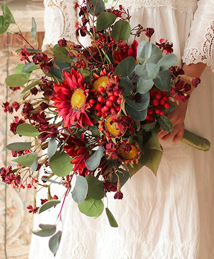 Large Bunch of Autumn Flowers, Unique Floral Arrangement for Home Decoration, Table Centerpiece, Real Touch Artificial Flowers for Living Room-Grace Painting Crafts