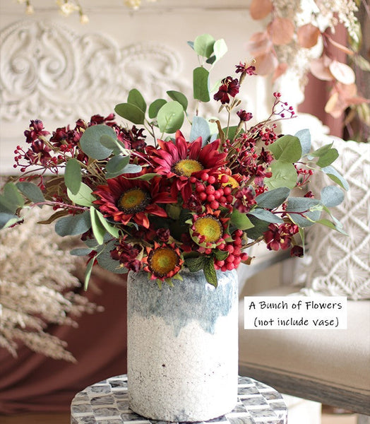 Large Bunch of Autumn Flowers, Unique Floral Arrangement for Home Decoration, Table Centerpiece, Real Touch Artificial Flowers for Living Room-Grace Painting Crafts