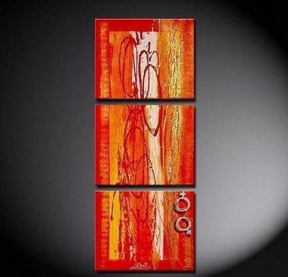 Canvas Art, Abstract Art, Abstract Oil Painting, Kitchen Wall Art, Modern Art, 3 Panel Painting, Abstract Painting-Grace Painting Crafts