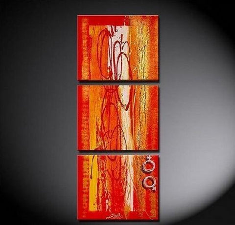 Canvas Art, Abstract Art, Abstract Oil Painting, Kitchen Wall Art, Modern Art, 3 Panel Painting, Abstract Painting-Grace Painting Crafts