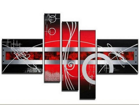 Canvas Wall Art, Canvas Painting, Huge Art, 5 Piece Wall Art, Large Wall Art, Abstract Painting, Hand Painted Art, Group Art-Grace Painting Crafts