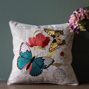 Decorative Throw Pillows, Butterfly Cotton and linen Pillow Cover, Sofa Decorative Pillows, Decorative Pillows for Couch-Grace Painting Crafts