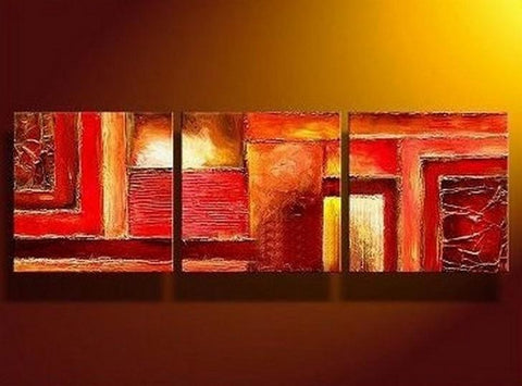 Canvas Painting, Wall Art, Red Art, Abstract Art, Abstract Painting, Large Oil Painting, Living Room Wall Art, Modern Art, 3 Piece Wall Art, Huge Painting-Grace Painting Crafts