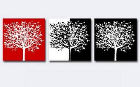 Tree of Life Painting, Abstract Art, Canvas Painting, Living Room Wall Art, Modern Art, 3 Piece Wall Art, Huge Art-Grace Painting Crafts