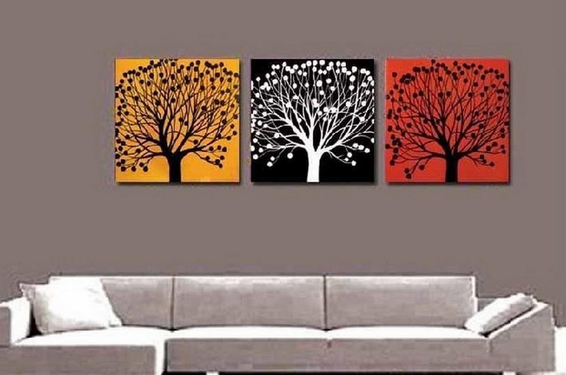 Tree of Life Painting, Abstract Painting, Large Oil Painting, Living Room Wall Art, Modern Art, 3 Piece Wall Art, Huge Art-Grace Painting Crafts