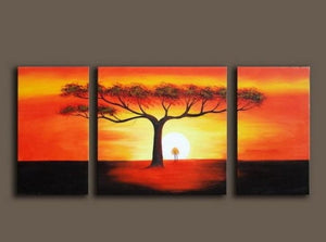 Tree Painting, Wall Art, Tree of Life Painting, Canvas Painting, Extra Large Painting, 3 Piece Canvas Art, Huge Wall Art-Grace Painting Crafts