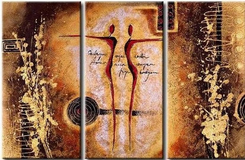 Large Painting, Abtract Figure Art, Canvas Wall Art, Art Painting, Abstract Art, Abstract Painting, Contemporary Art, 3 Piece Wall Art, Canvas Art-Grace Painting Crafts