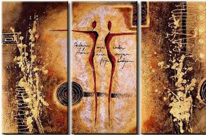 Large Painting, Abtract Figure Art, Canvas Wall Art, Art Painting, Abstract Art, Abstract Painting, Contemporary Art, 3 Piece Wall Art, Canvas Art-Grace Painting Crafts