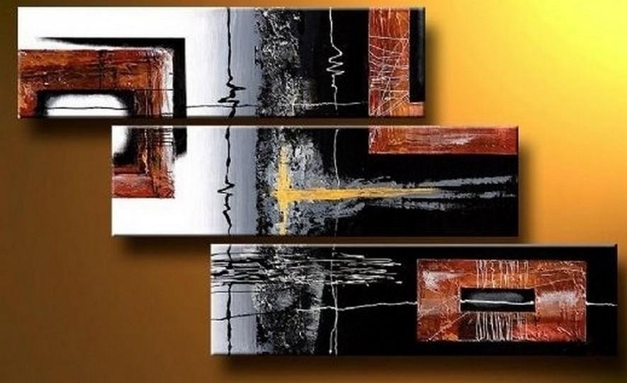 Black Modern Wall Art, Bedroom Wall Art Paintings, Abstract Canvas Painting, Abstract Canvas Art, Acrylic Painting for Sale, 3 Piece Wall Art-Grace Painting Crafts