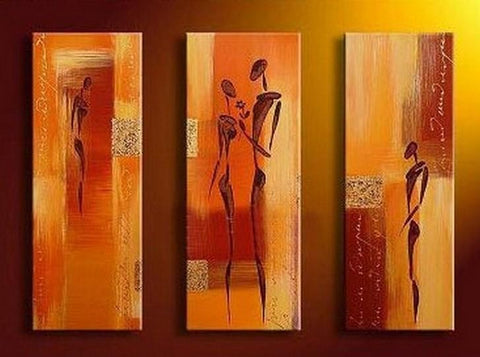 Large Painting, Abtract Figure Art, Bedroom Wall Art, Canvas Painting, Abstract Art, Abstract Painting, Acrylic Art, 3 Piece Wall Art, Canvas Art-Grace Painting Crafts
