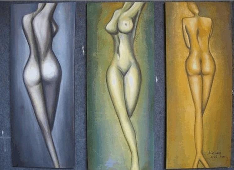 Large Wall Art, Abtract Figure Art, Abstract Painting, Acrylic Art, 3 Piece Wall Art, Canvas Art-Grace Painting Crafts