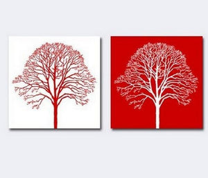 Red and White Art, Tree of Life Painting, Canvas Painting, Abstract Art, Abstract Painting, Wall Art, Wall Hanging, Dining Room Wall Art, Hand Painted Art-Grace Painting Crafts
