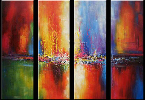 Modern Wall Art, Abstract Art, Canvas Painting, Abstract Painting, 4 Piece Wall Art, Wall Painting, Acrylic Art, Large Art, Abstract Wall Art, Ready to Hang-Grace Painting Crafts