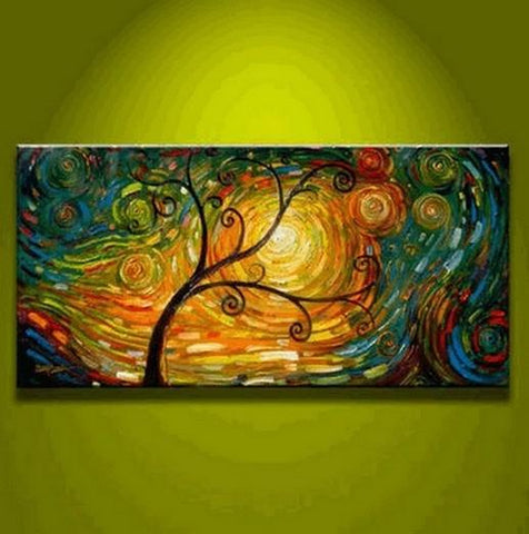 Contemporary Art, Abstract Art, Tree of Life Painting, Abstract Art Painting, Living Room Wall Art, Canvas Art-Grace Painting Crafts