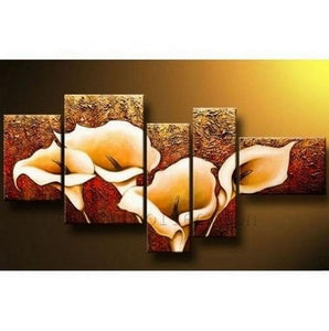 Abstract Painting, Calla Lily Painting, Canvas Art Painting, Large Wall Art, Huge Wall Art, Acrylic Art, 5 Piece Wall Painting, Canvas Painting, Hand Painted Art-Grace Painting Crafts