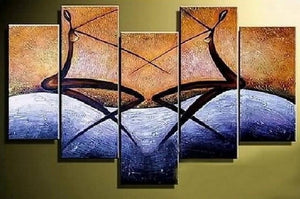 Hand Painted Art, Wall Painting, Canvas Painting, Large Wall Art, Abstract Painting, Canvas Art Painting, Huge Wall Art, Acrylic Art, 5 Piece-Grace Painting Crafts