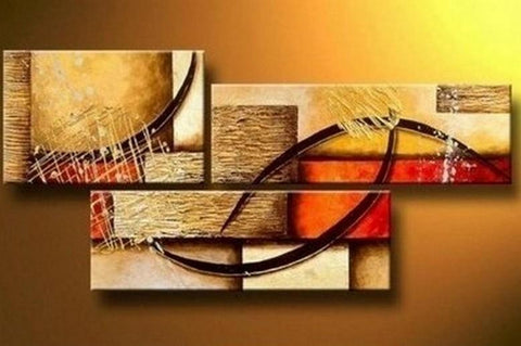 Canvas Painting, Wall Art, Large Painting, Living Room Wall Art, Modern Art, 3 Piece Wall Art, Abstract Painting, Home Art Decor-Grace Painting Crafts