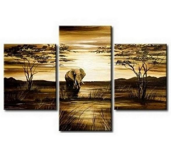Canvas Art, Home Art Decor, African Art Painting, Dining Room Wall Art, Art on Canvas, Modern Art, Landscape Painting-Grace Painting Crafts