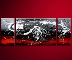 Black and Red Abstract Art, Living Room Wall Art, Modern Art, Living Room Wall Art, Painting for Sale-Grace Painting Crafts